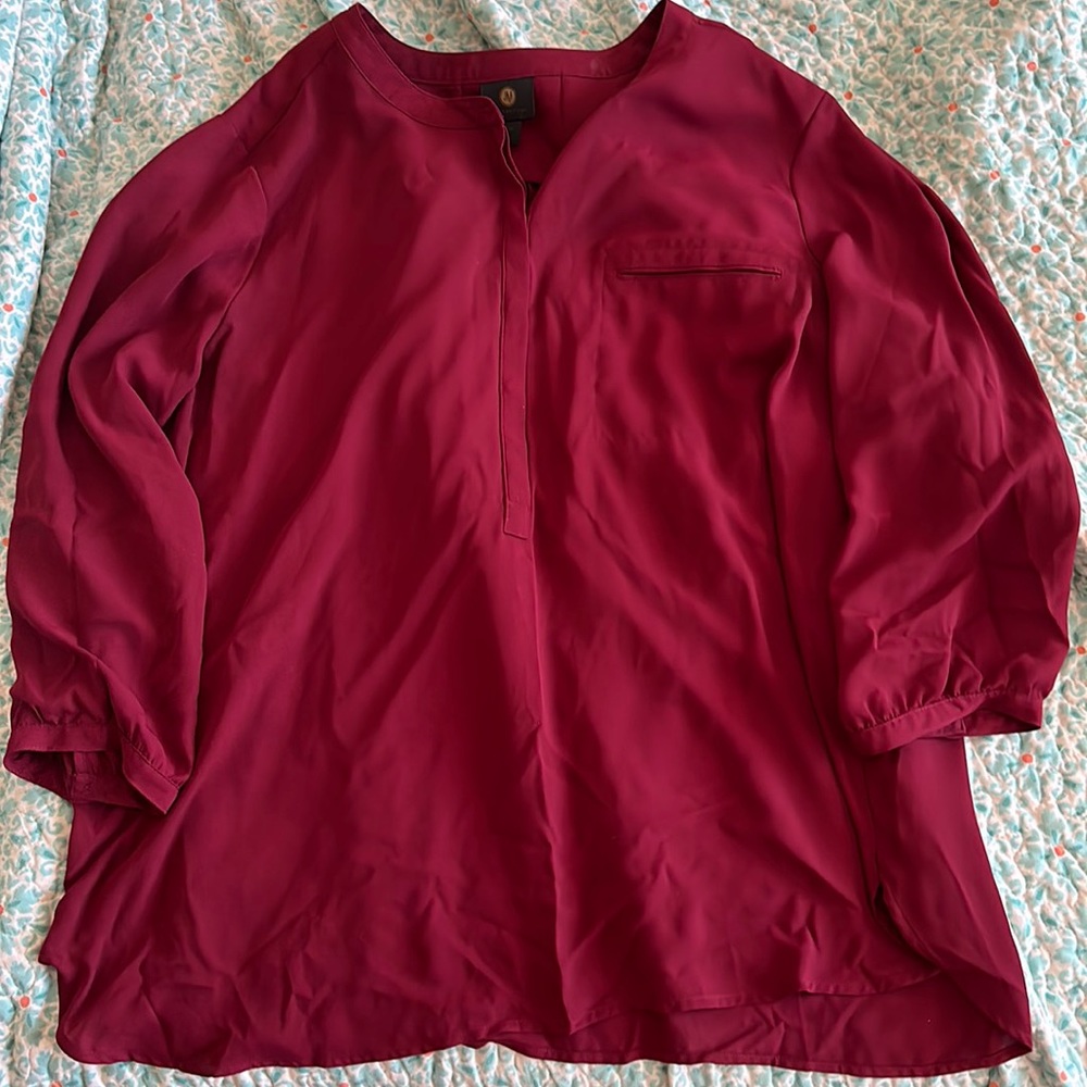 XXL JM Collections blouse - Wine red color